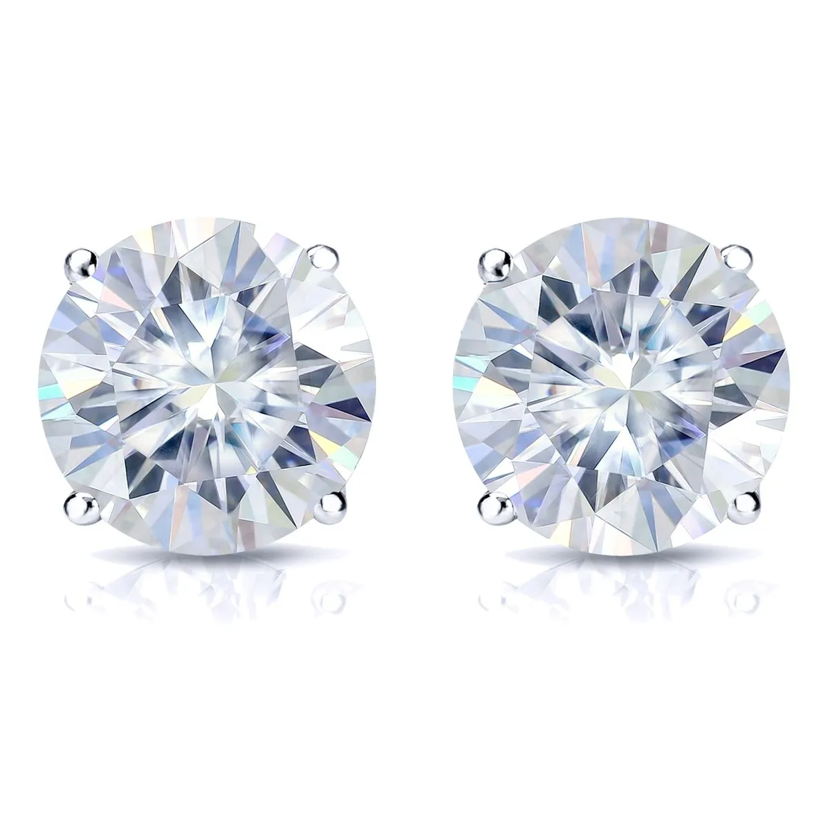 RhythmRocks Sterling Silver Moissanite Stud Earrings 1.00 ct. tw. 4-Prong Push-Back sold by Zulily