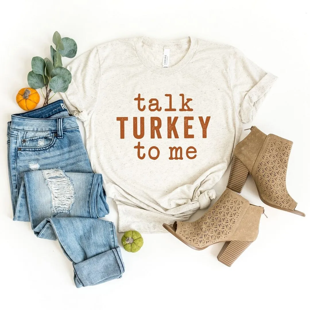 Talk Turkey To Me Short Sleeve Crewnneck Tee sold by Zulily