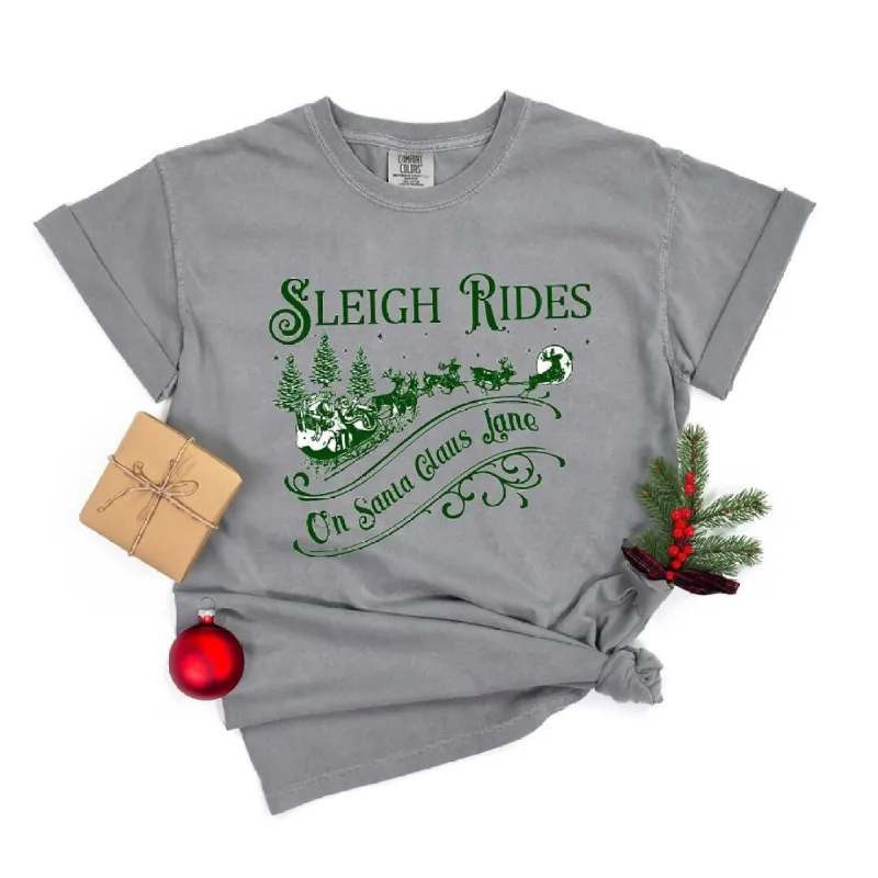 Sleigh Rides On Santa Claus Lane Garment Dyed Tee sold by Zulily