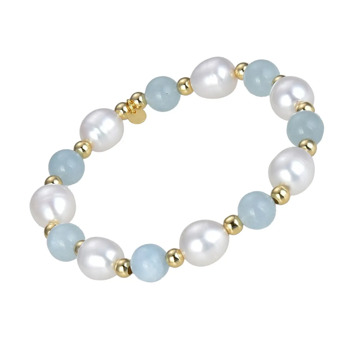 Aquamarine and Freshwater Pearl Beaded Bracelet sold by Zulily product image thumbnail 2