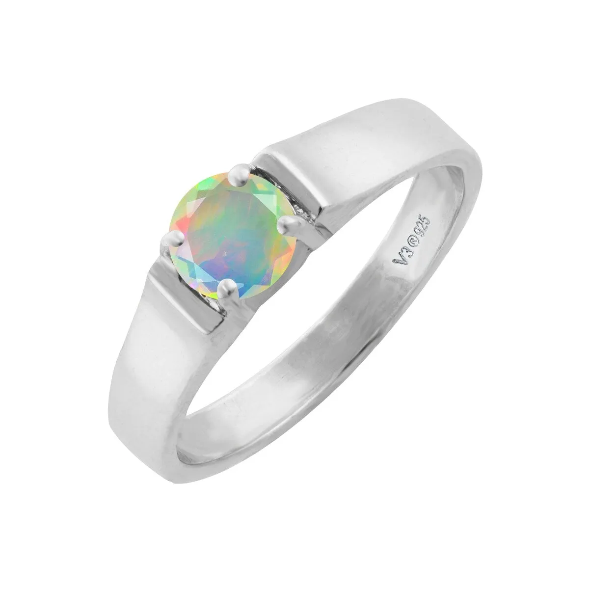 Natural Ethiopian Opal Sterling Silver Solitaire Ring sold by Zulily product image thumbnail 2