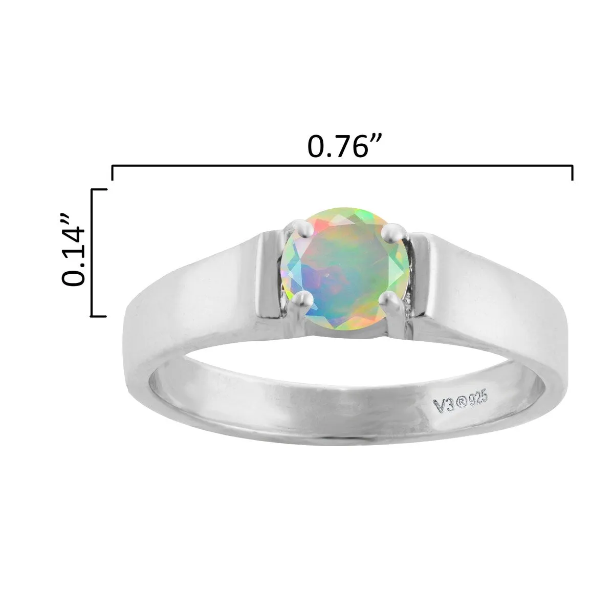 Natural Ethiopian Opal Sterling Silver Solitaire Ring sold by Zulily product image thumbnail 3