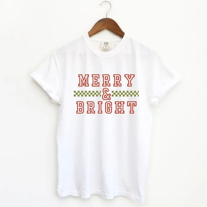 Merry And Bright Checkered Garment Dyed Tee sold by Zulily