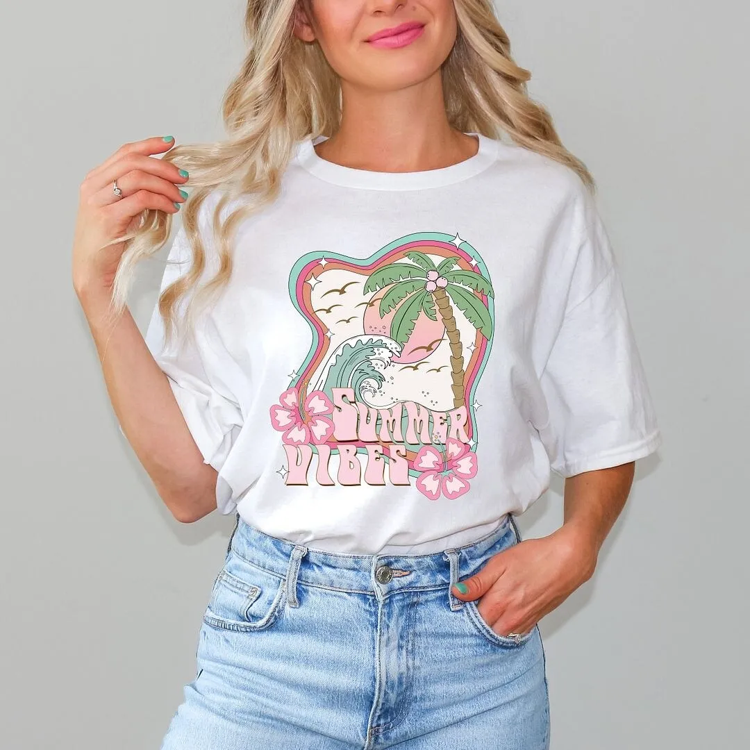 Summer Vibes Flowers Short Sleeve Crewnneck Tee sold by Zulily product image thumbnail 3