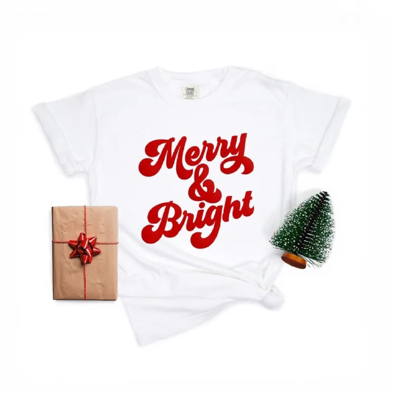 Bold Merry And Bright Puff Print Garment Dyed Tee sold by Zulily