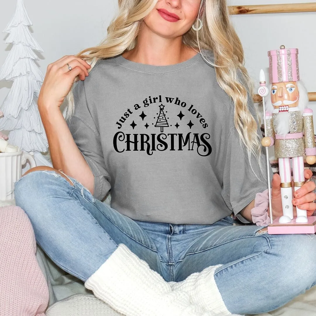 Just A Girl Who Loves Christmas Garment Dyed Tee sold by Zulily product image thumbnail 3