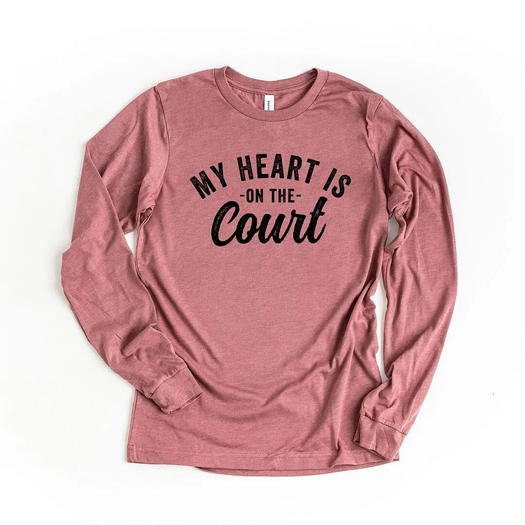 My Heart Is On The Court Long Sleeve Tee sold by Zulily product image thumbnail 2