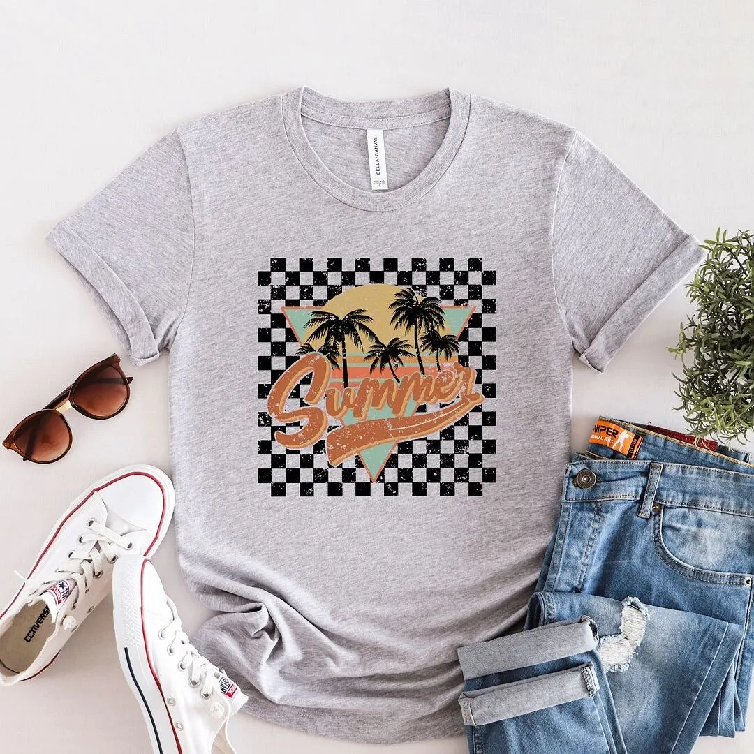 Checkered Summer Short Sleeve Crewnneck Tee sold by Zulily