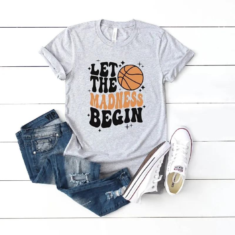 Madness Begin Basketball Short Sleeve Crewnneck Tee made by Zulily