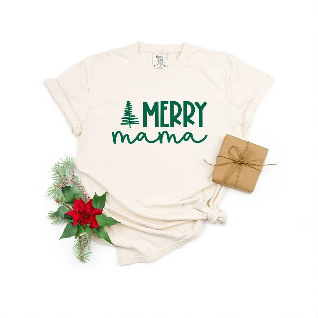 Merry Mama Tree Garment Dyed Tee sold by Zulily