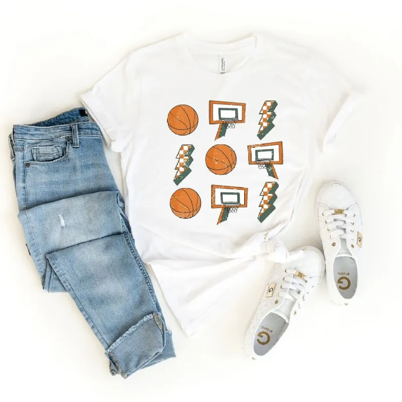Basketball Collage Short Sleeve Crewnneck Tee sold by Zulily