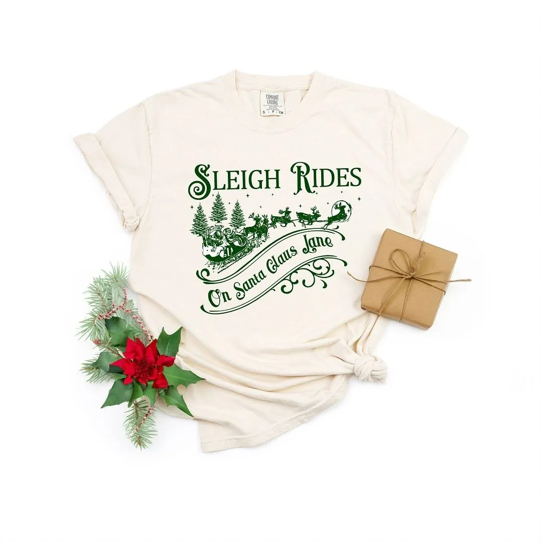 Sleigh Rides On Santa Claus Lane Garment Dyed Tee sold by Zulily