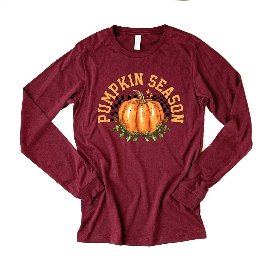Pumpkin Season Checkered Long Sleeve Tee sold by Zulily product image thumbnail 2