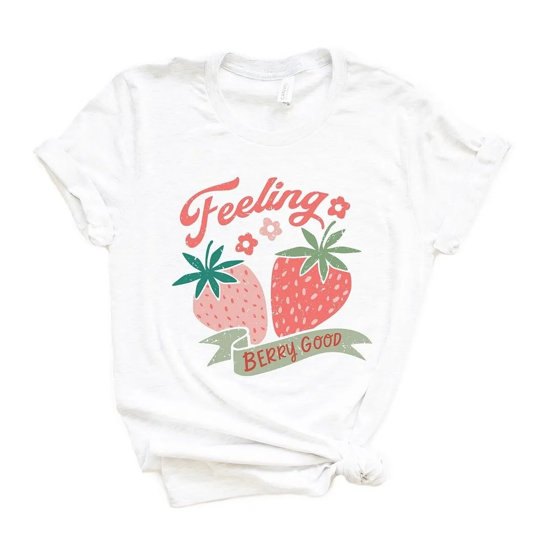 Feeling Berry Good Strawberries Short Sleeve Crewnneck Tee sold by Zulily product image thumbnail 2