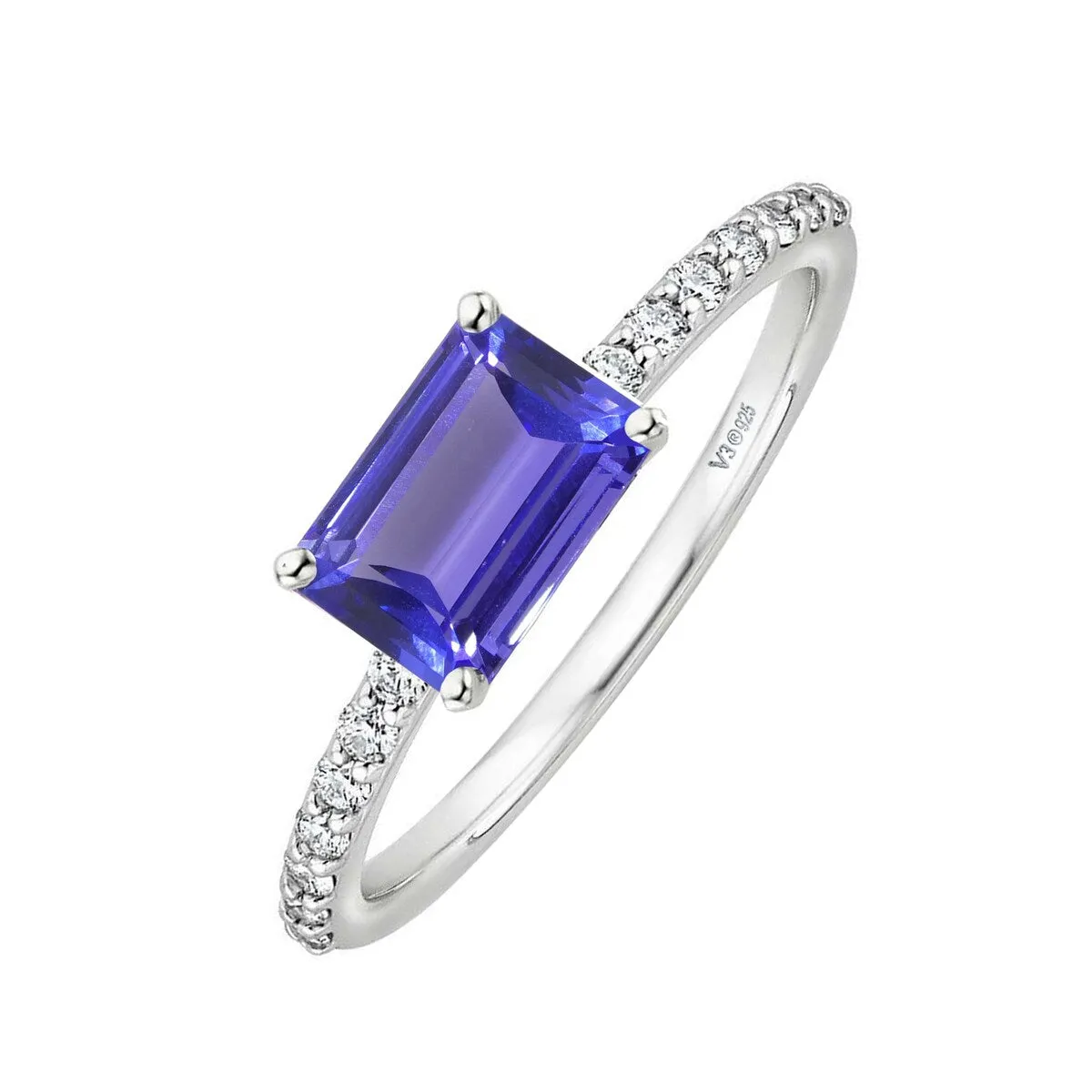 Sterling Silver 1.65ct Natural Tanzanite and White Topaz Engagement Ring sold by Zulily product image thumbnail 2