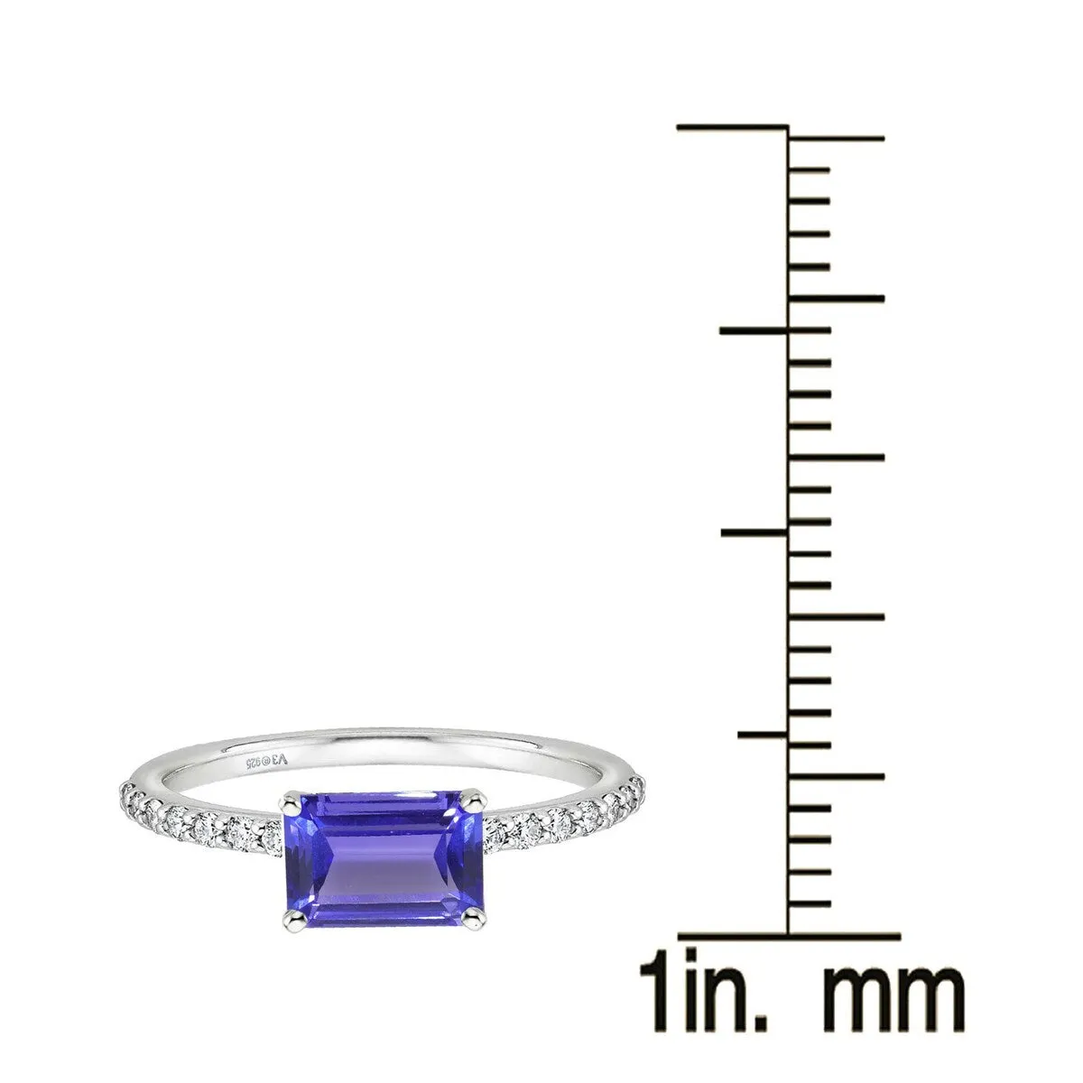 Sterling Silver 1.65ct Natural Tanzanite and White Topaz Engagement Ring sold by Zulily product image thumbnail 3