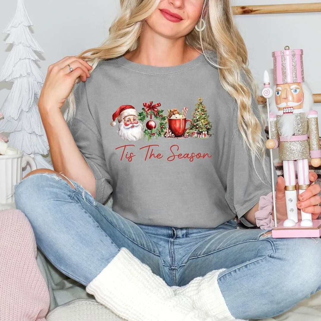 Tis The Season Christmas Collage Garment Dyed Tee sold by Zulily product image thumbnail 3