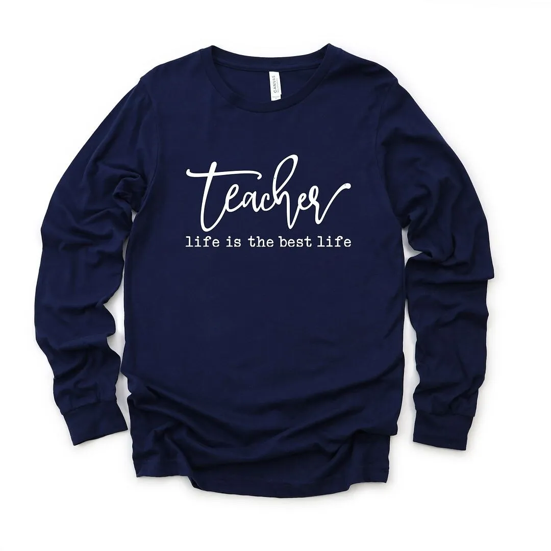 Teacher Life Is The Best Life Long Sleeve Tee sold by Zulily product image thumbnail 2