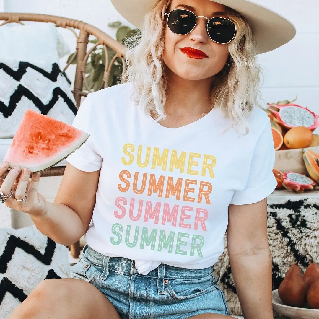 Summer Stacked Colorful Short Sleeve Crewnneck Tee sold by Zulily product image thumbnail 3