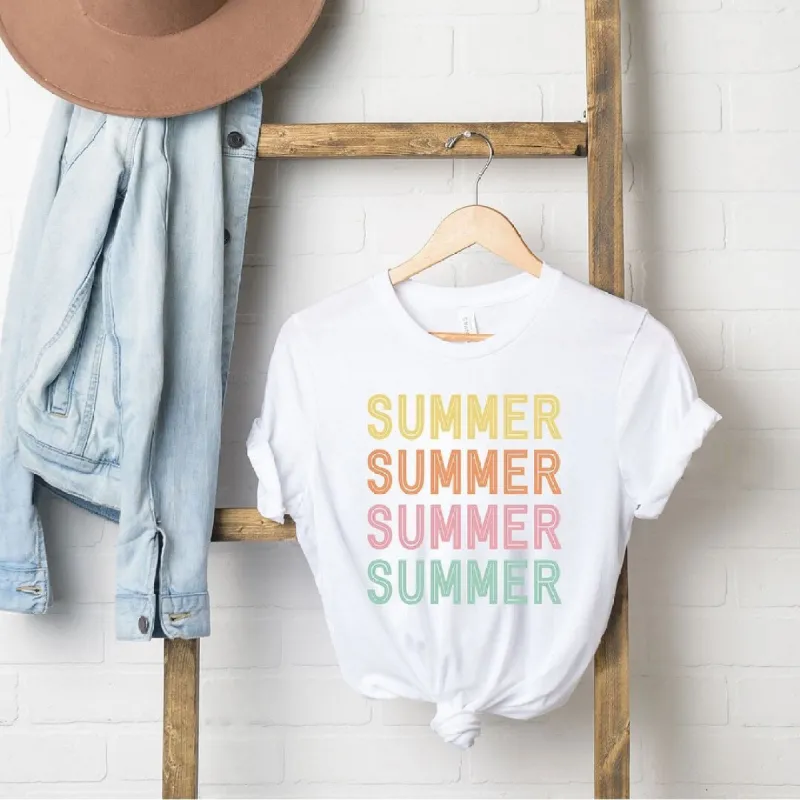 Summer Stacked Colorful Short Sleeve Crewnneck Tee sold by Zulily