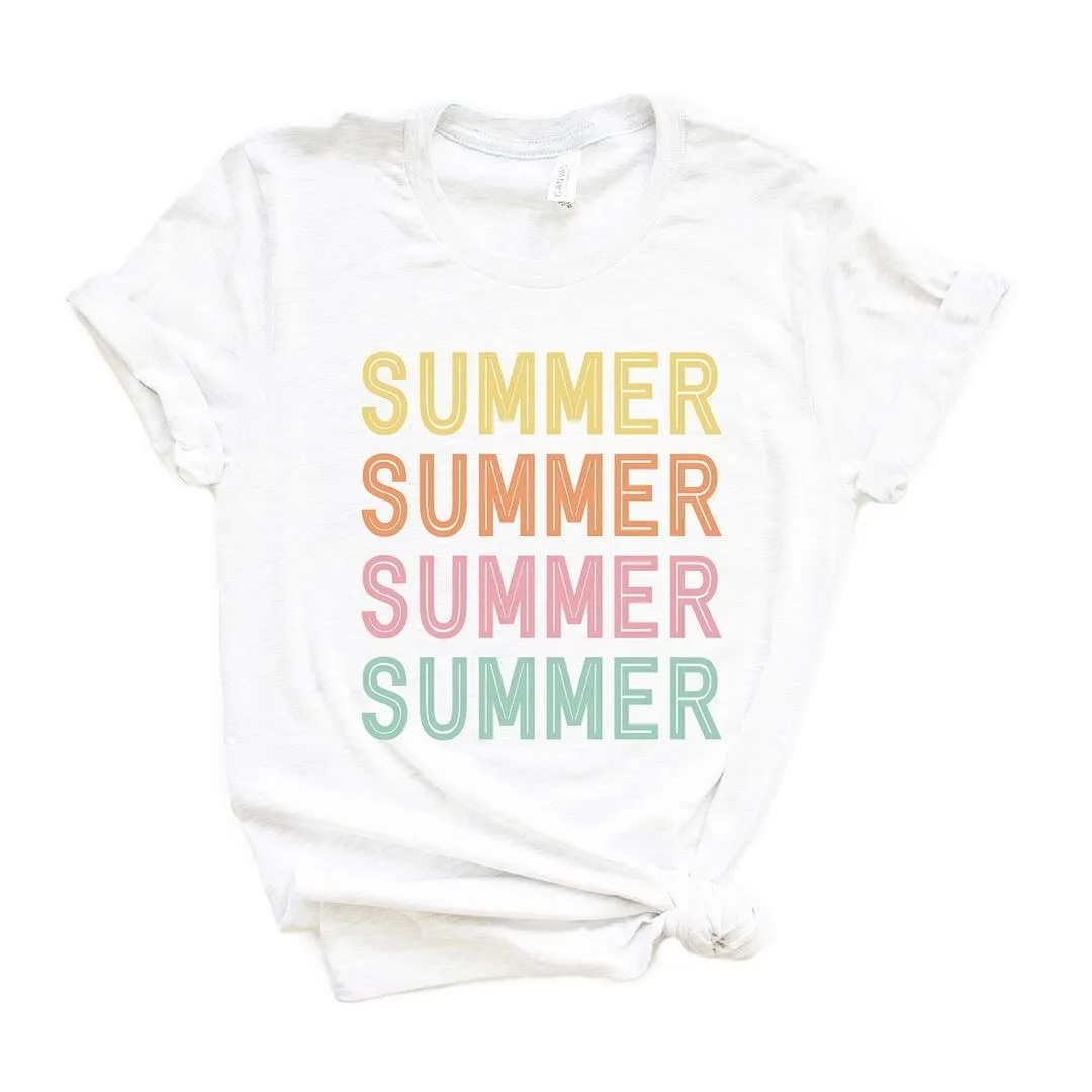 Summer Stacked Colorful Short Sleeve Crewnneck Tee sold by Zulily product image thumbnail 2
