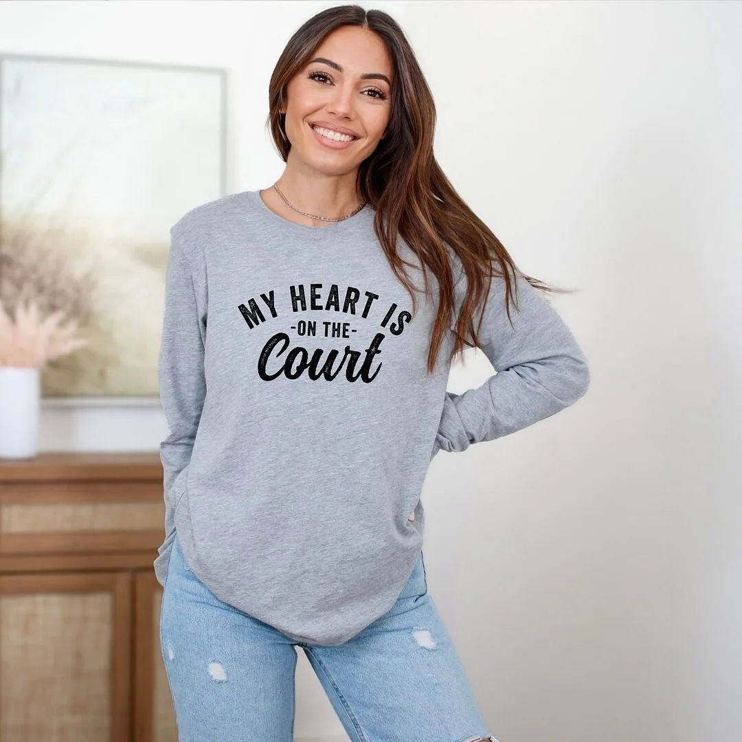 My Heart Is On The Court Long Sleeve Tee sold by Zulily product image thumbnail 3