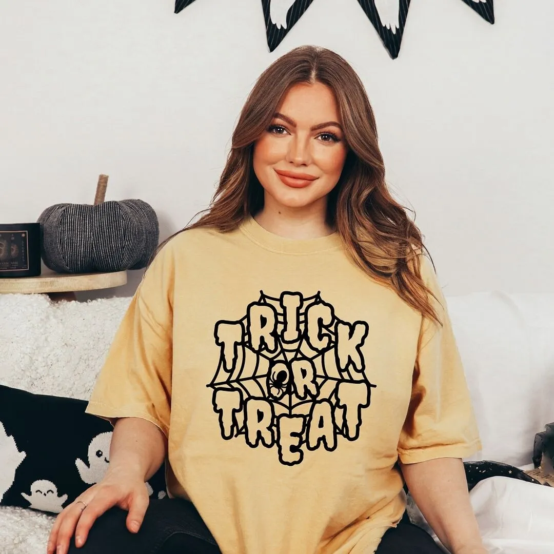 Trick Or Treat Web Garment Dyed Tee sold by Zulily product image thumbnail 2