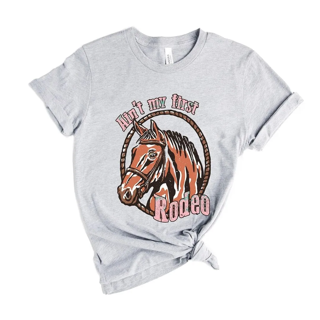 Ain't My First Rodeo Horse Short Sleeve Crewnneck Tee sold by Zulily product image thumbnail 2