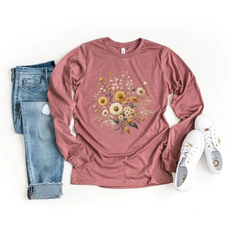 Cream and Gold Bouquet Long Sleeve Tee sold by Zulily