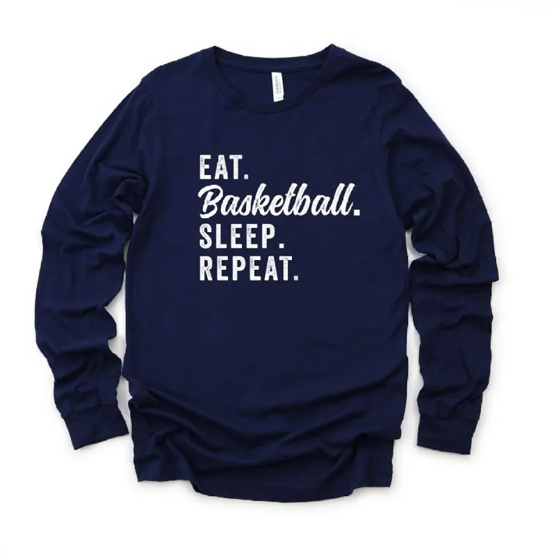 Eat Basketball Sleep Repeat Long Sleeve Tee sold by Zulily