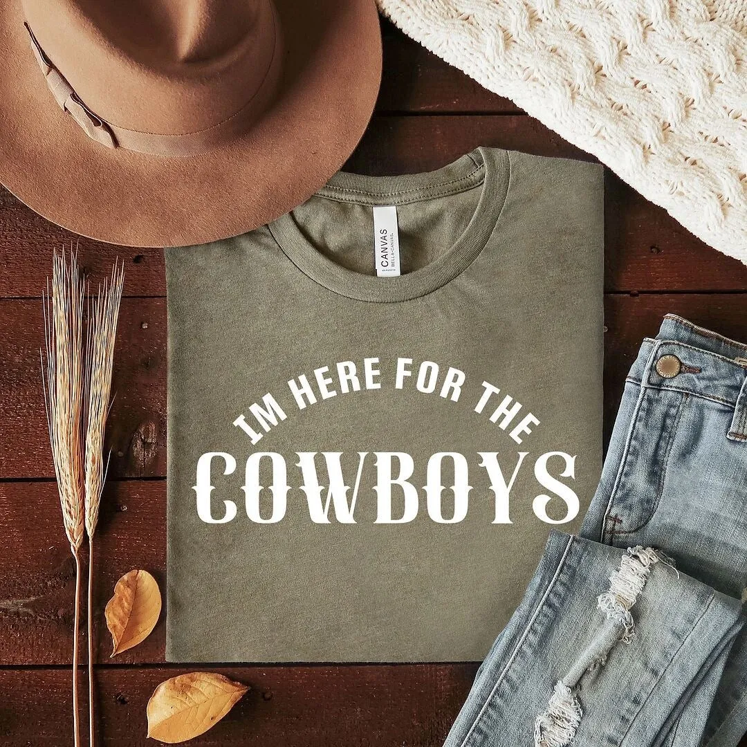 I'm Here For The Cowboys Short Sleeve Crewnneck Tee sold by Zulily
