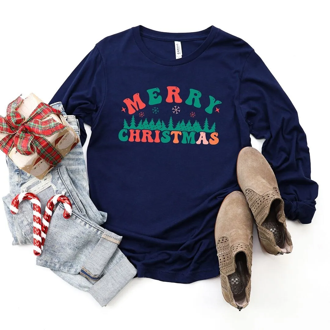 Merry Christmas Trees Long Sleeve Tee sold by Zulily