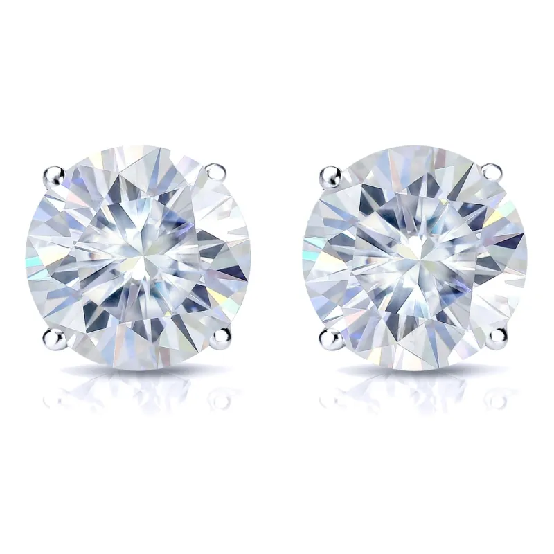 RhythmRocks Sterling Silver Moissanite Stud Earrings 2.00 ct. tw. 4-Prong Push-Back sold by Zulily