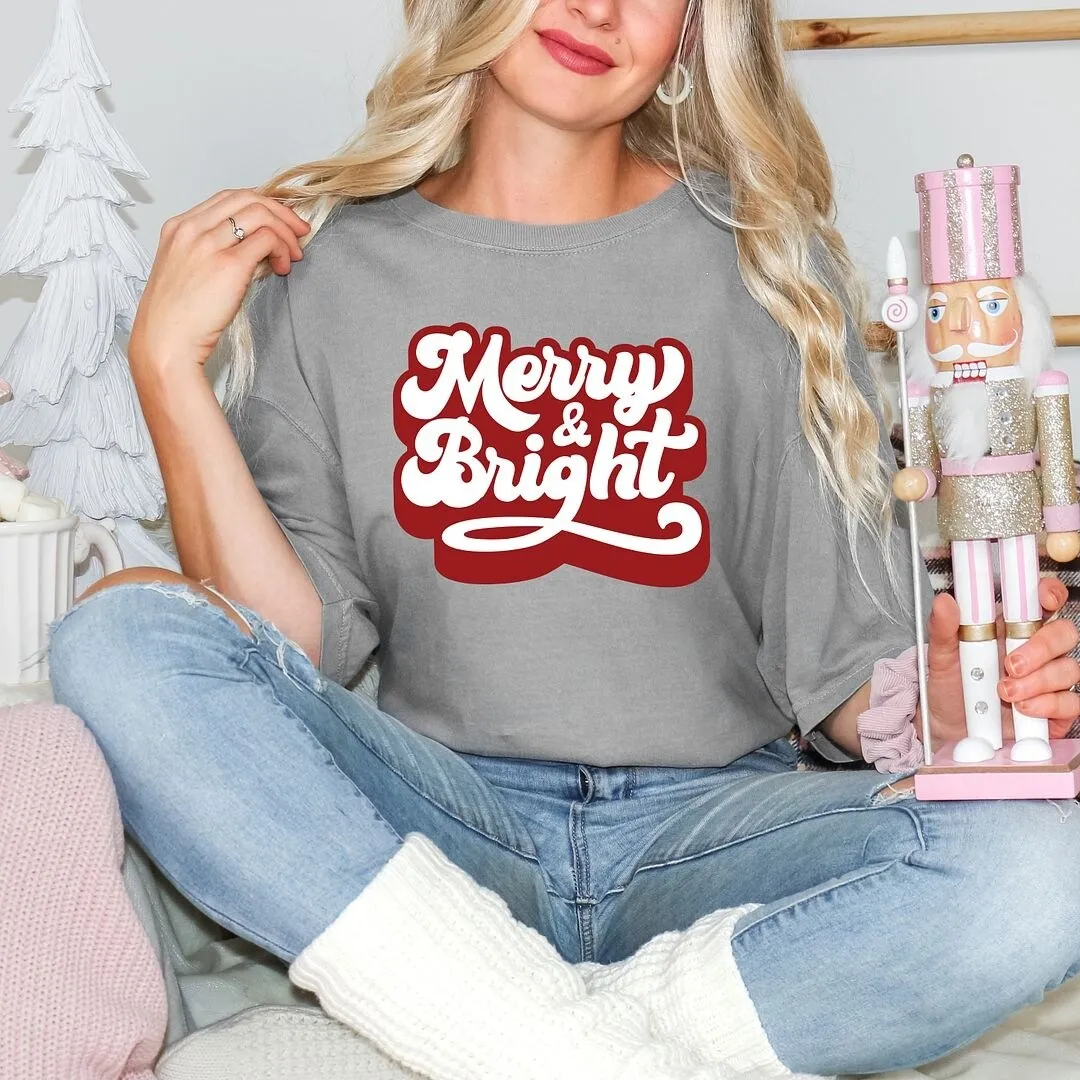Retro Merry And Bright Garment Dyed Tee sold by Zulily product image thumbnail 3