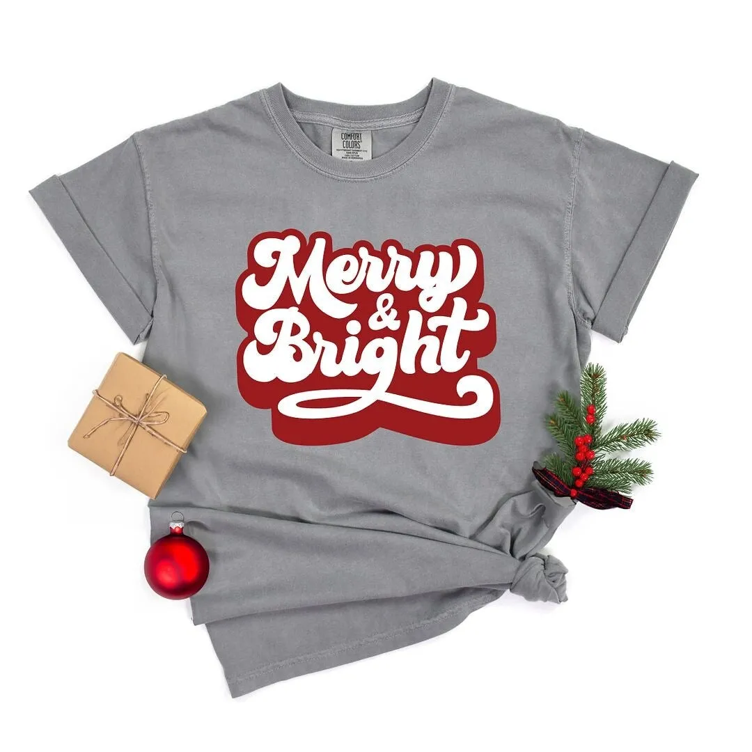 Retro Merry And Bright Garment Dyed Tee sold by Zulily