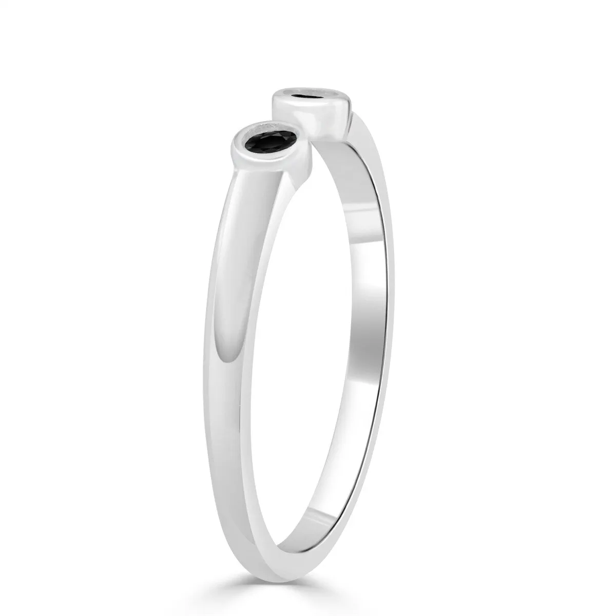 RhythmRocks Sterling Silver Simulated Black Diamond CZ Two Stone Ring (AAA Quality) sold by Zulily product image thumbnail 3