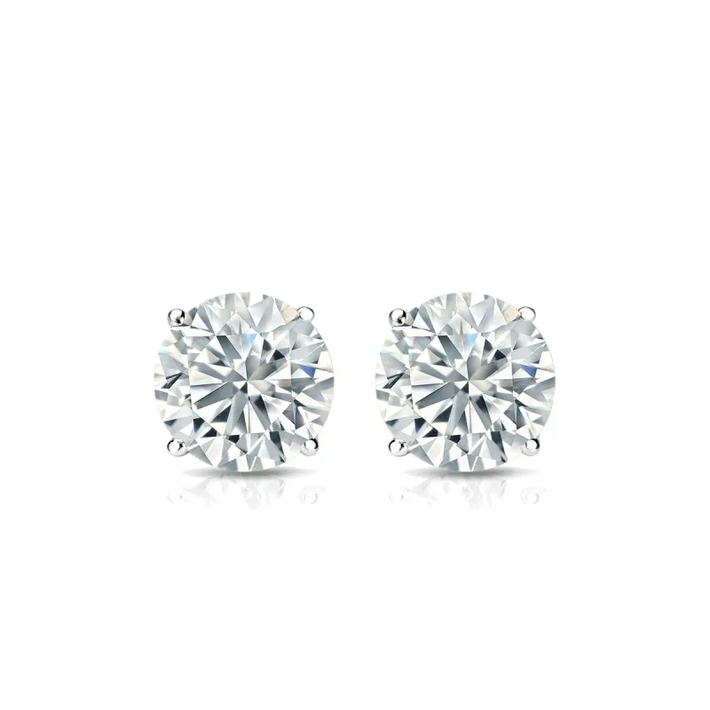 RhythmRocks Sterling Silver Lab Grown Round Diamond Stud Earrings 1.00 ct. tw. 4-Prong Push-Back (F-G VS) sold by Zulily