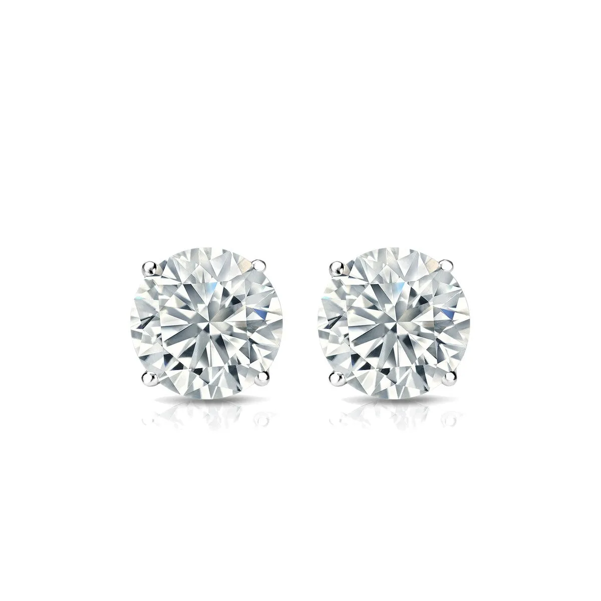 RhythmRocks Sterling Silver Lab Grown Round Diamond Stud Earrings 1.00 ct. tw. 4-Prong Push-Back (F-G VS) sold by Zulily