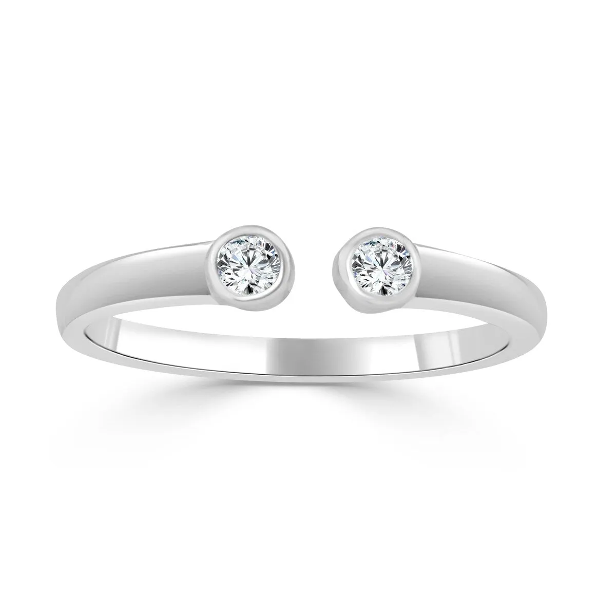 RhythmRocks Sterling Silver Simulated Diamond CZ Two Stone Ring (AAA Quality) sold by Zulily