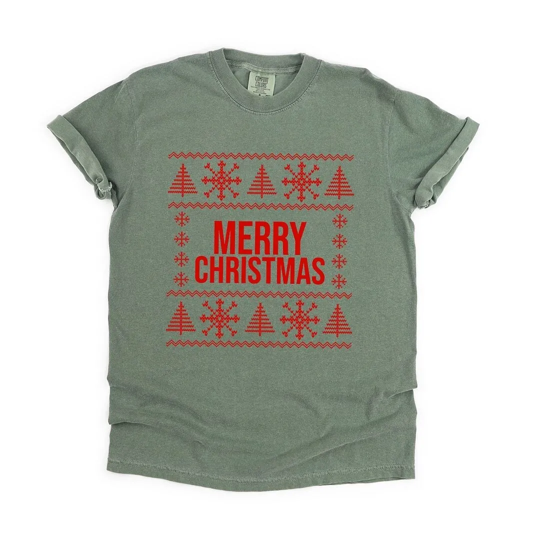 Merry Christmas Sweater Garment Dyed Tee sold by Zulily product image thumbnail 2