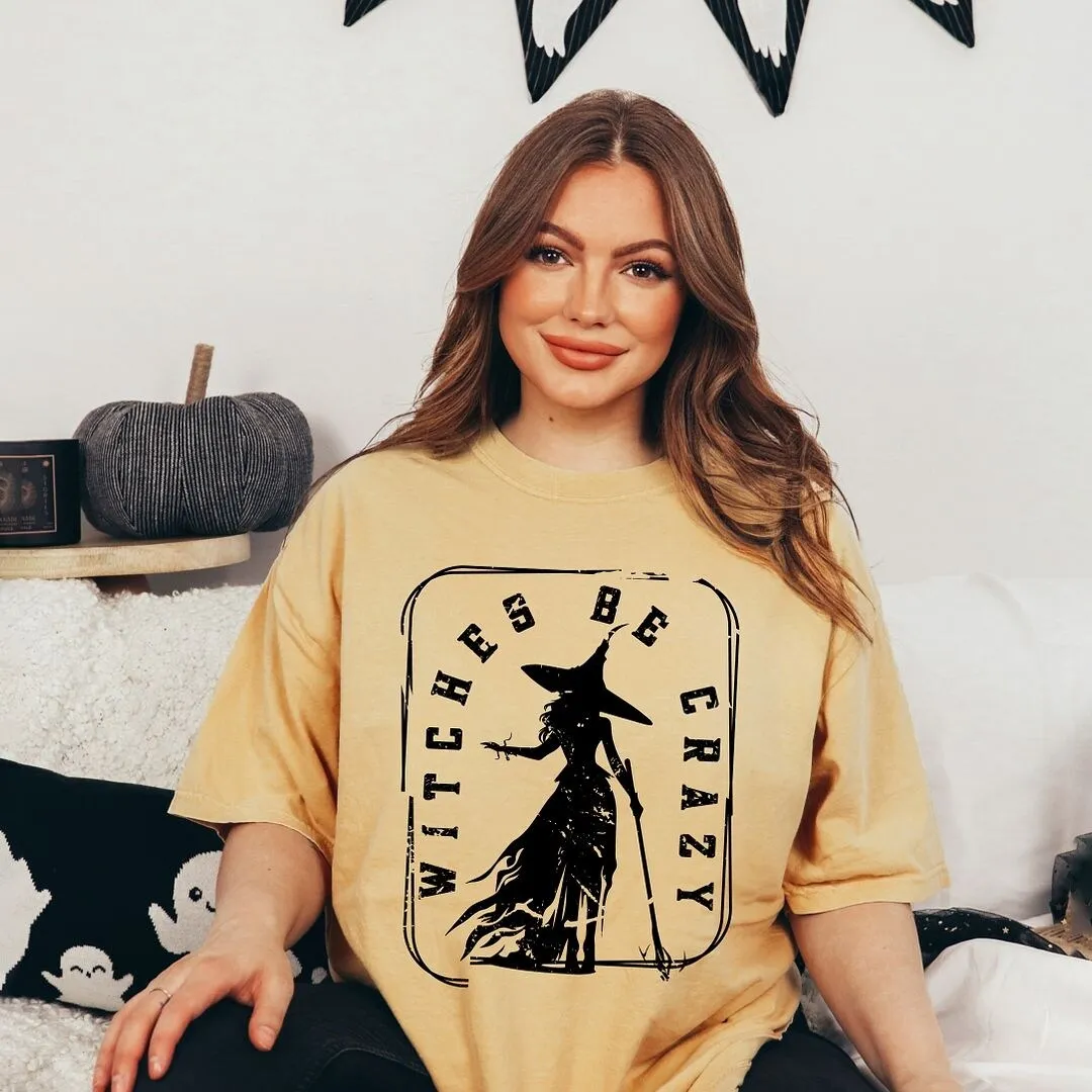 Witches Be Crazy Rectangle Garment Dyed Tee sold by Zulily product image thumbnail 2