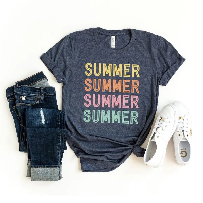 Summer Stacked Colorful Short Sleeve Crewnneck Tee sold by Zulily