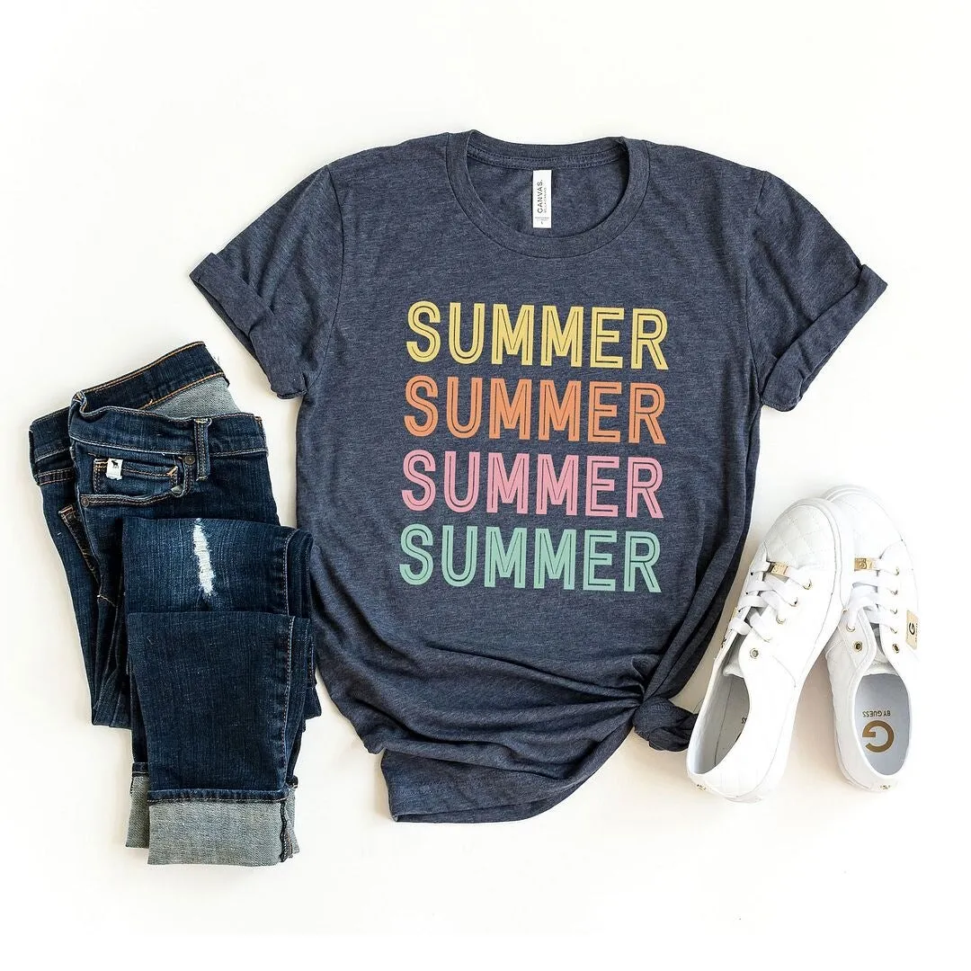 Summer Stacked Colorful Short Sleeve Crewnneck Tee sold by Zulily