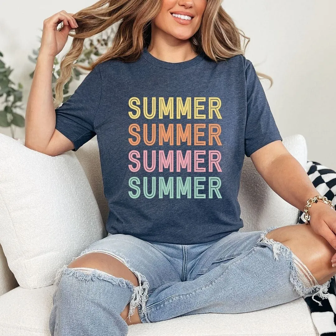Summer Stacked Colorful Short Sleeve Crewnneck Tee sold by Zulily product image thumbnail 3