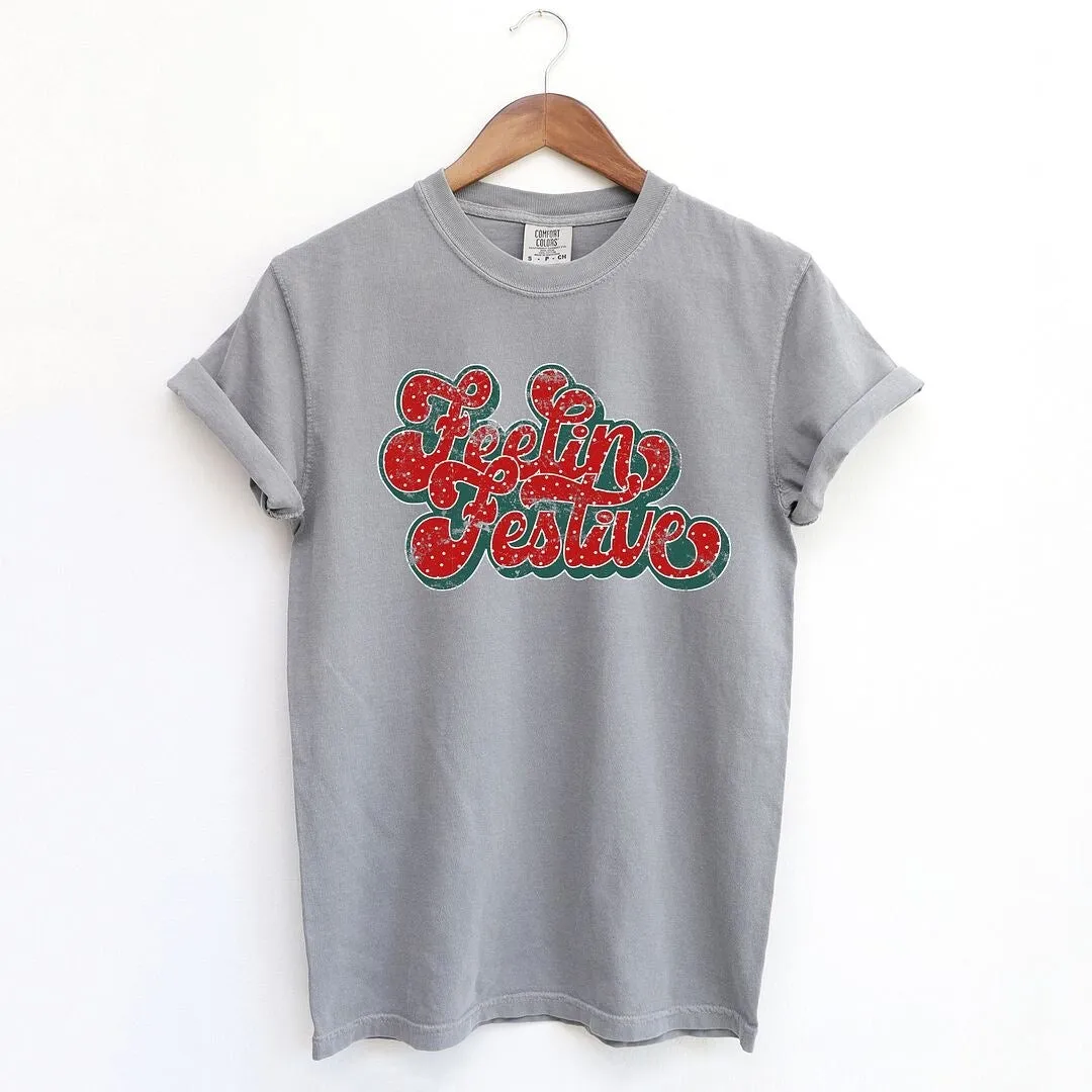 Distressed Feelin' Festive Garment Dyed Tee sold by Zulily product image thumbnail 2