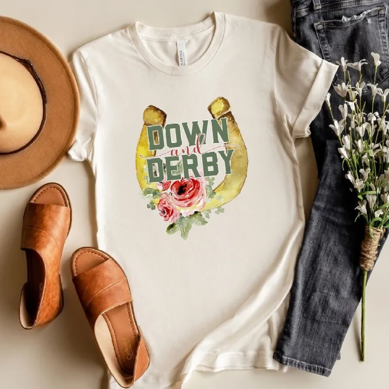 Down And Derby Short Sleeve Crewnneck Tee sold by Zulily