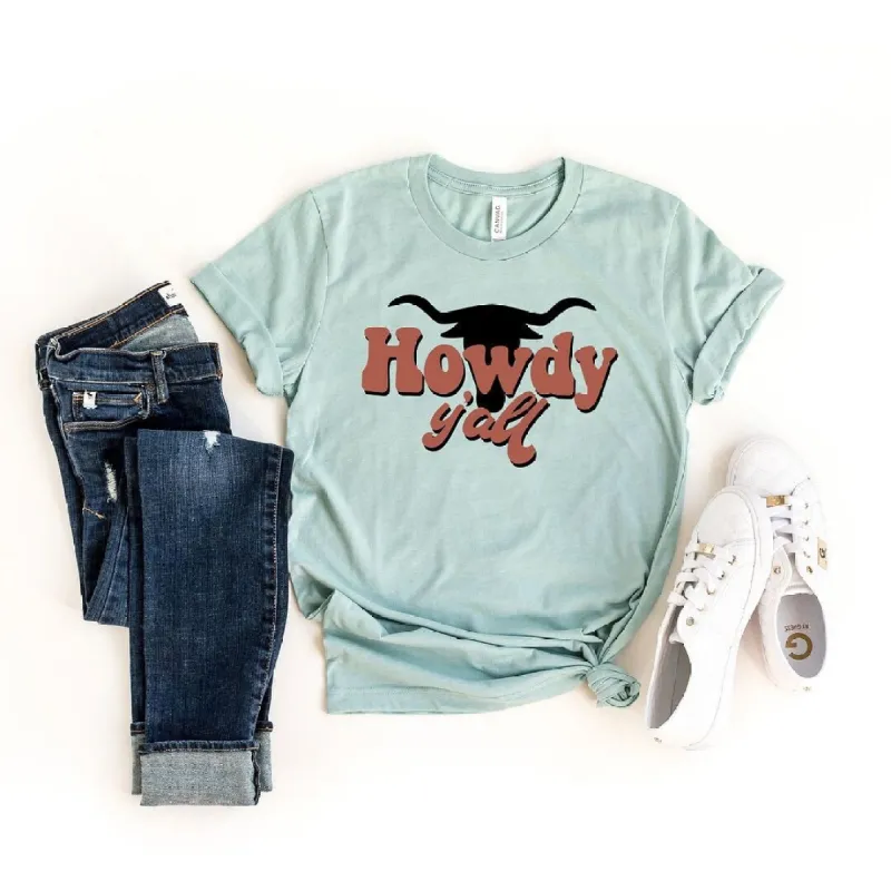 Howdy Y'all Bull Short Sleeve Crewnneck Tee sold by Zulily