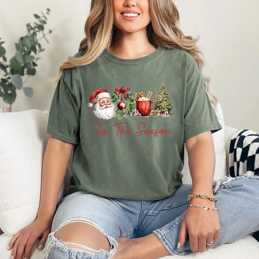 Tis The Season Christmas Collage Garment Dyed Tee sold by Zulily product image thumbnail 3