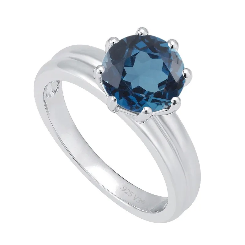 London Blue Topaz Solitaire Ring in Sterling Silver sold by Zulily