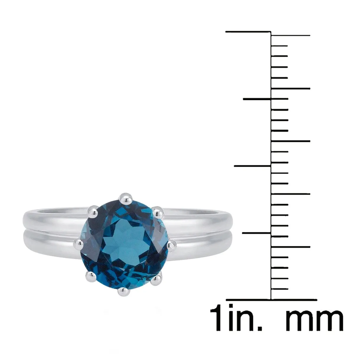 London Blue Topaz Solitaire Ring in Sterling Silver sold by Zulily product image thumbnail 3